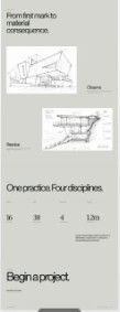 Full mobile Veyran Architecture Studio method page showing Observe, Resolve, studio facts, and project call to action
